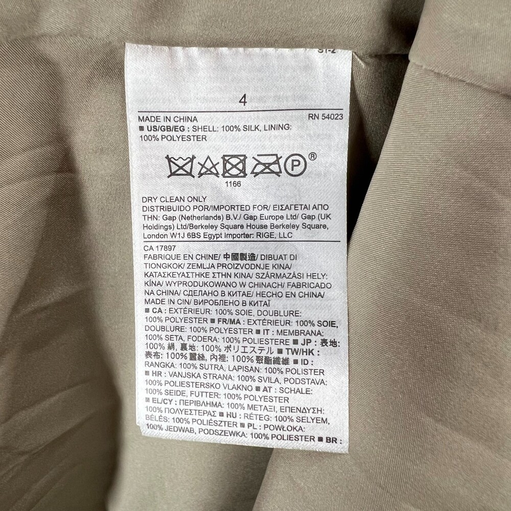 Banana Republic dress sz 4 silk slip dress tank v neck taupe womens NEW - Picture 9 of 10